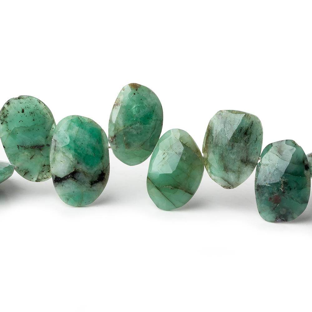 12x8-14x9mm Zambian Emerald Faceted Freeshape Beads 8 inch 26 pieces