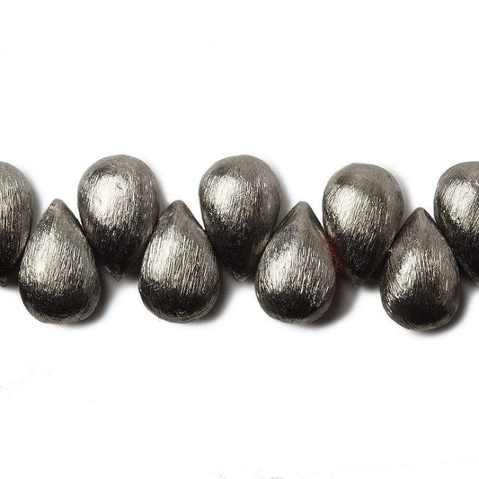 12x8mm Black Gold plated Copper Brushed Pear Beads 8 inch 32 pieces