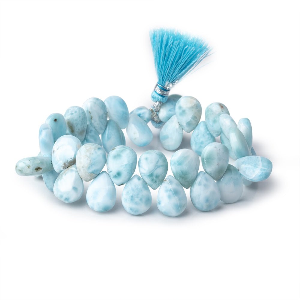 12x8mm Larimar Plain Pear Beads 7.5 inch 37 pieces AA