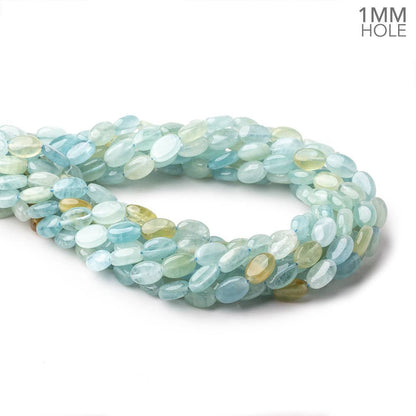 12x8mm Multi Beryl Plain Oval Beads 16 inch 34 pieces 1mm hole
