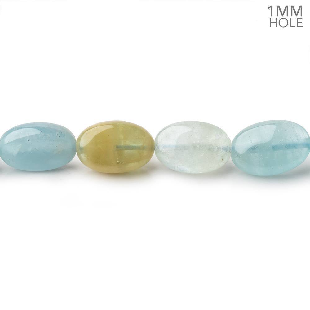 12x8mm Multi Beryl Plain Oval Beads 16 inch 34 pieces 1mm hole