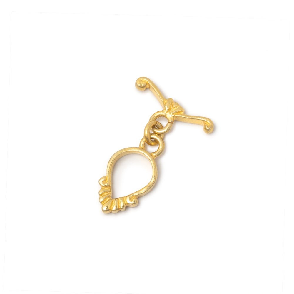 12x8mm Vermeil Toggle Fluted Pear Design 1 piece