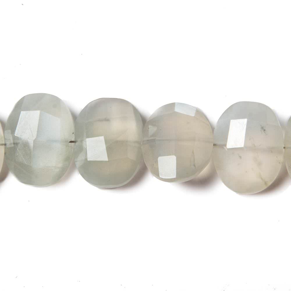 12x9-13x10mm Cream Moonstone side drilled Faceted Cushions 7 inch 17 Beads