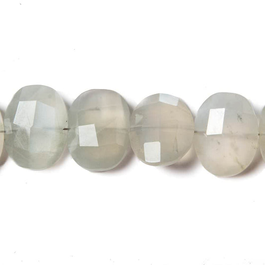 12x9-13x10mm Cream Moonstone side drilled Faceted Cushions 7 inch 17 Beads