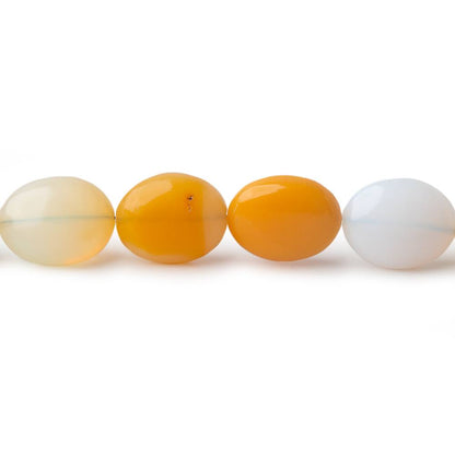 12x15mm White and Yellow Opal plain oval beads 7.5 inch 12 pieces
