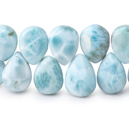 12x9-14x11mm Larimar Plain Pear Beads 7.5 inch 37 pieces AA