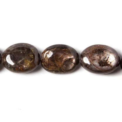 12x9-16.5x13mm Chocolate Sapphire Plain Oval Beads 18 inch 31 pieces