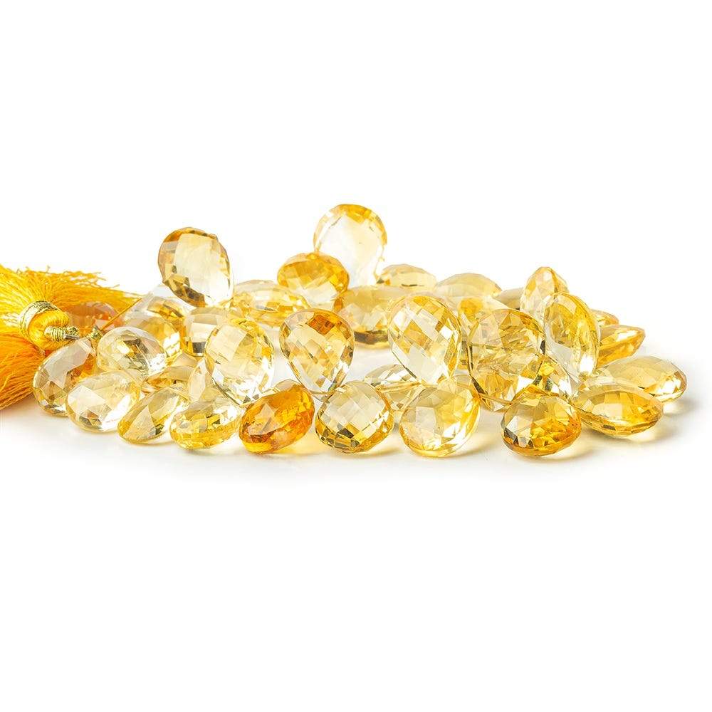 12x9-16x11mm Citrine faceted pear briolettes 8 inch 41 beads AAA