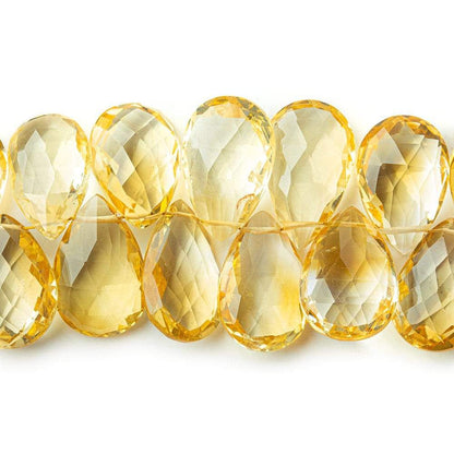 12x9-16x11mm Citrine faceted pear briolettes 8 inch 41 beads AAA