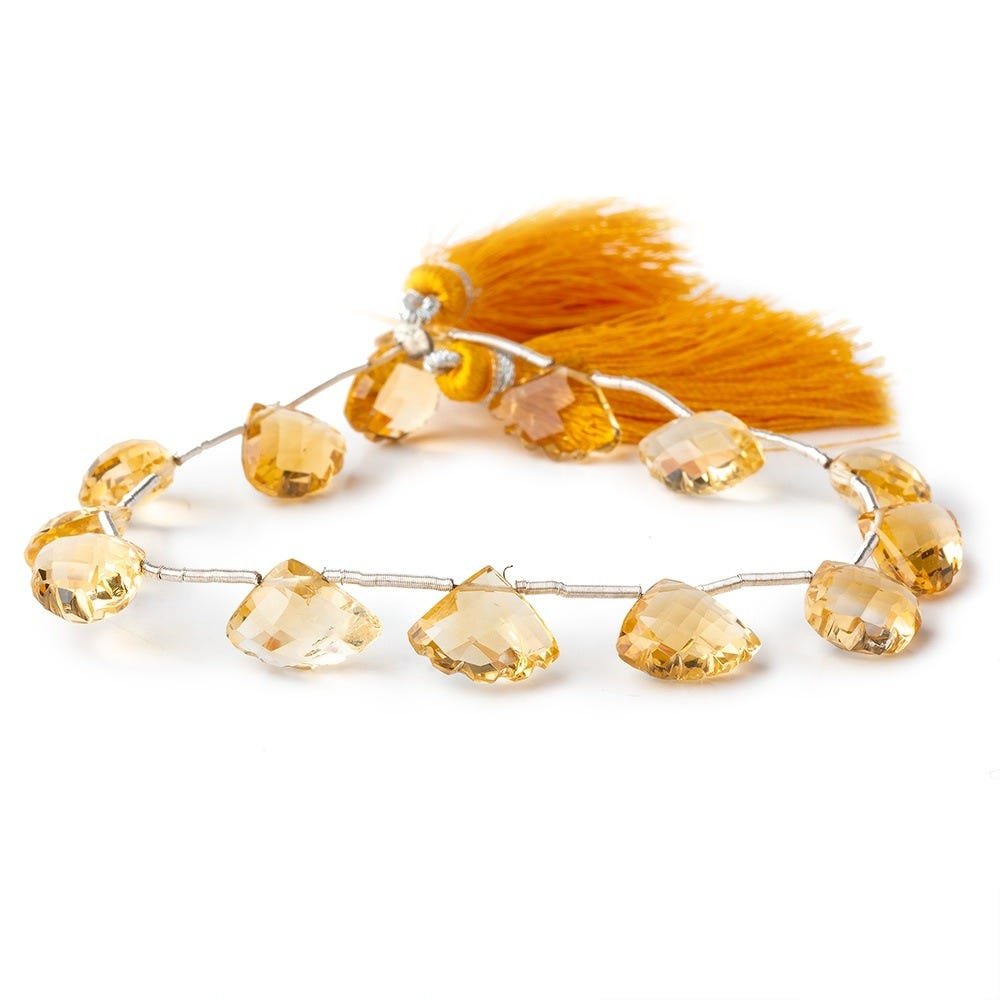 12x9-16x13mm Citrine Bead Faceted Fan Beads 8 inch 14 pieces