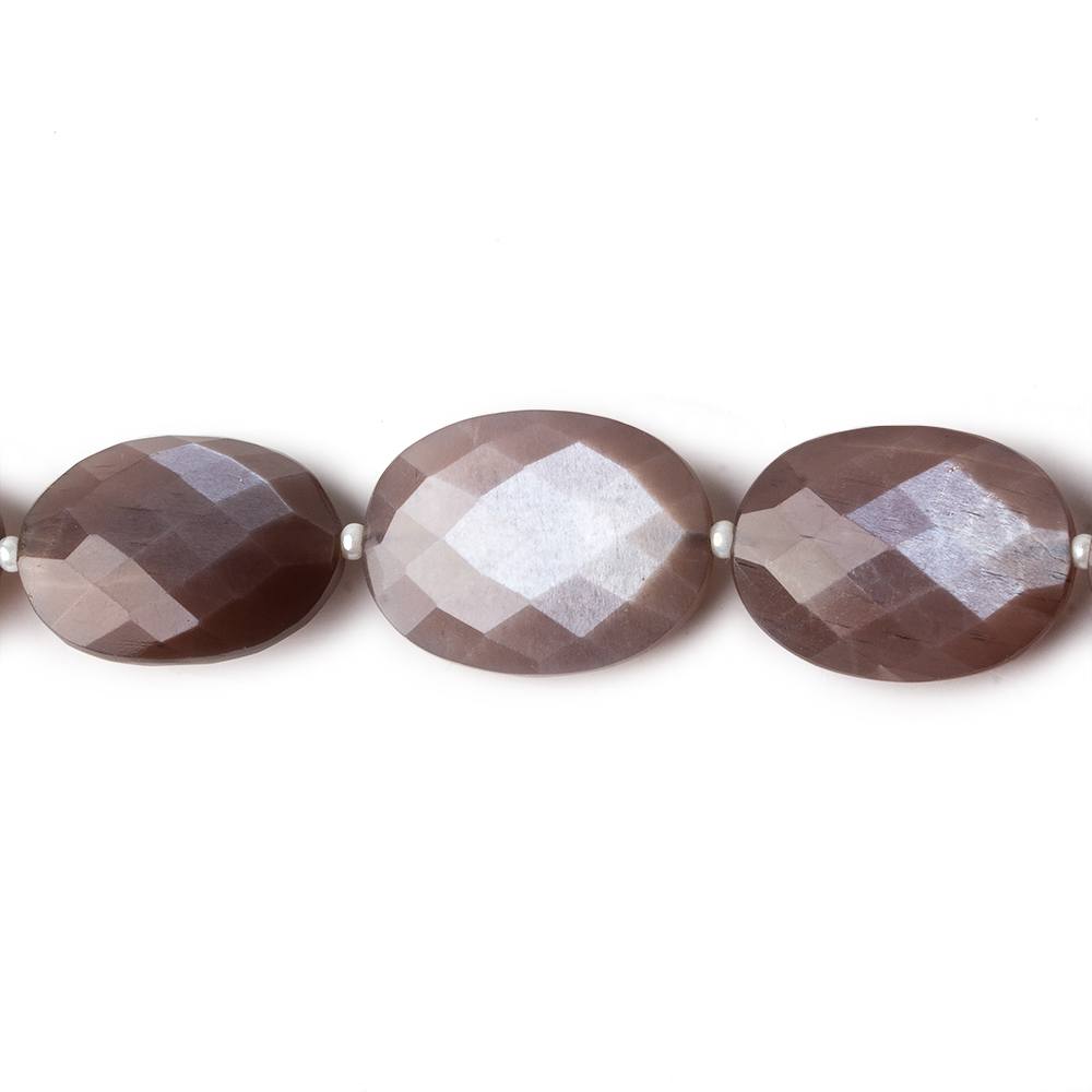 12x9-19x14mm Chocolate Brown Moonstone faceted ovals 16 inch 27 beads AA grade