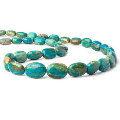 12x9-20x14mm Peruvian Blue Opal with Matrix plain oval nugget beads 20 inch 35 pcs AA