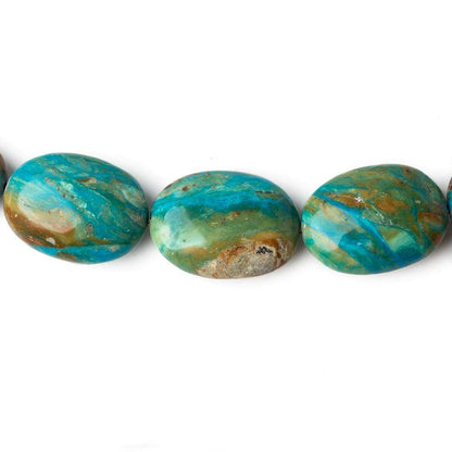 12x9-20x14mm Peruvian Blue Opal with Matrix plain oval nugget beads 20 inch 35 pcs AA