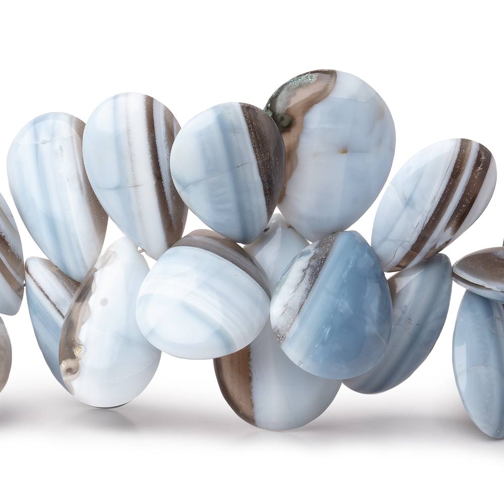 12x9-23x14mm Banded Owyhee Opal Plain Pear Beads 7 inch 38 pieces AA