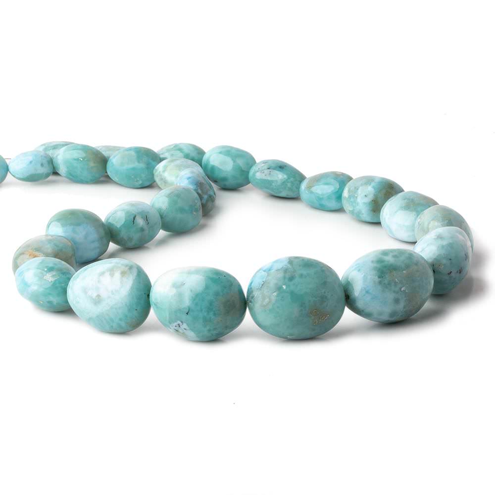 12x9-23x16mm Larimar plain nugget beads 18 inch 28 pieces AAA