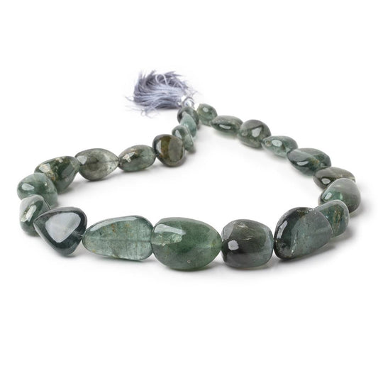 12x9-26x16mm Moss Aquamarine Plain Nuggets 16 inch 22 Beads
