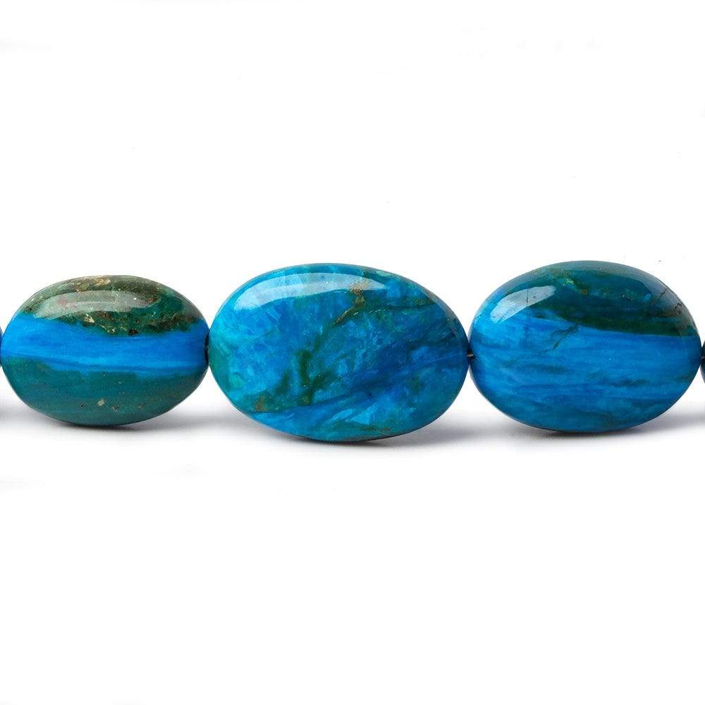 12x9-26x17mm Peruvian Blue Opal with Matrix plain oval nugget beads 19 inch 30 pcs AA