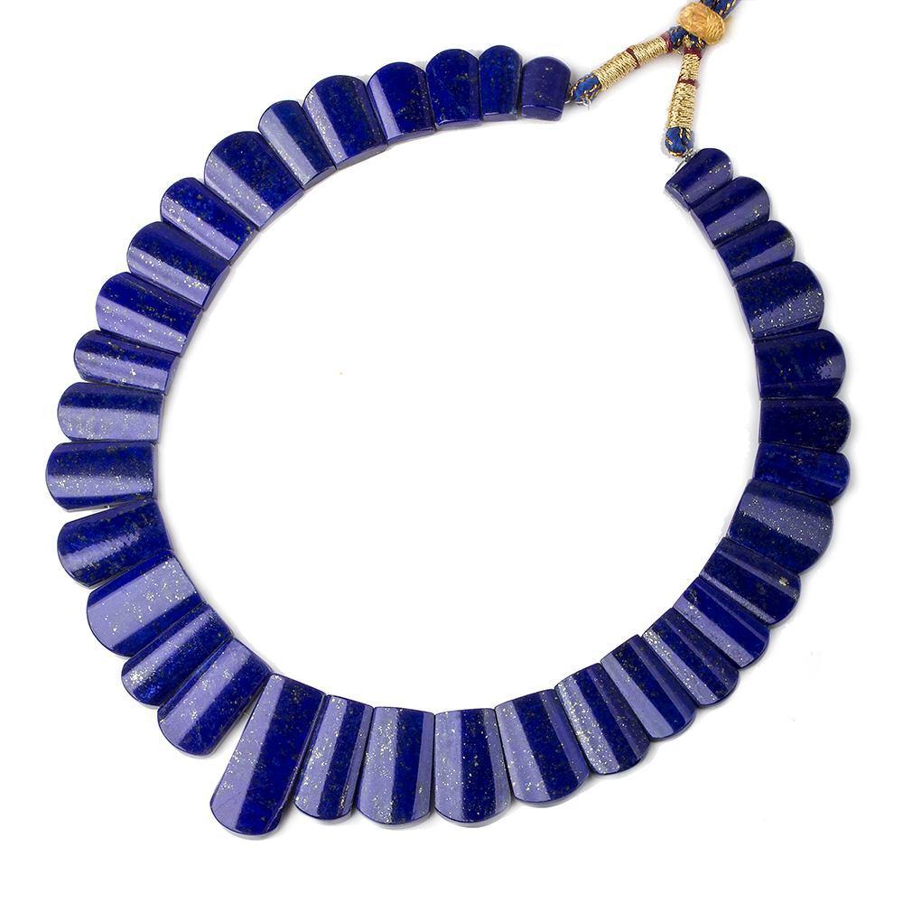 14x8-32x16mm Lapis Lazuli double drilled plain fancy shape collar 35 beads