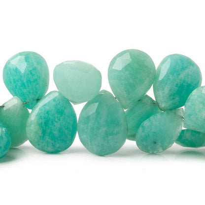 12x9mm - 16x12mm Amazonite Faceted Pear Beads 7.5 inch 47 pieces AA