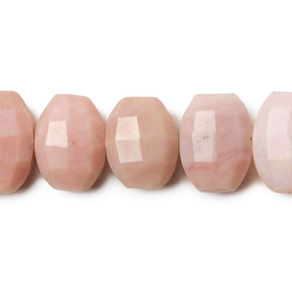 12x9mm Pink Peruvian Opal side drilled Faceted Cushions 6 inch 17 Beads
