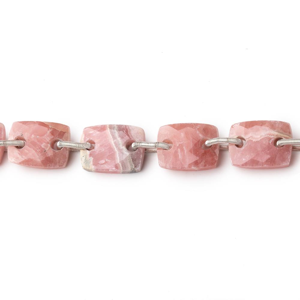 12x9mm Rhodochrosite Double Drilled Rectangles 8 inch 15 Beads 2mm Holes