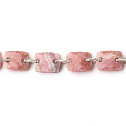 12x9mm Rhodochrosite Double Drilled Rectangles 8 inch 15 Beads 2mm Holes