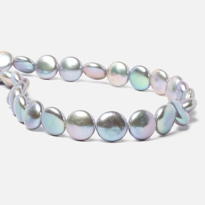 13-13.5mm Silver Coin Freshwater Pearls 16 inch 30 pieces AAA