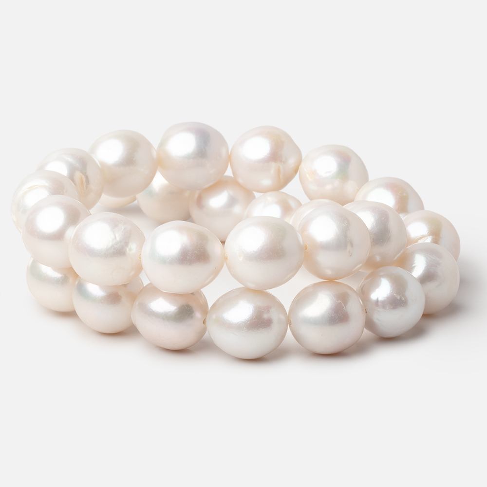 13-14.5mm Off White Baroque Freshwater Pearls 16 inch 29 pieces