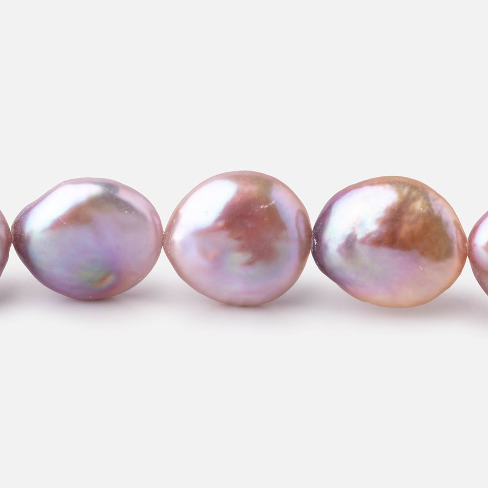 13-14mm Antique Rose Coin Freshwater Pearls 15.5 inch 26 pieces