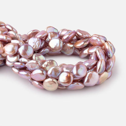 13-14mm Antique Rose Coin Freshwater Pearls 15.5 inch 26 pieces