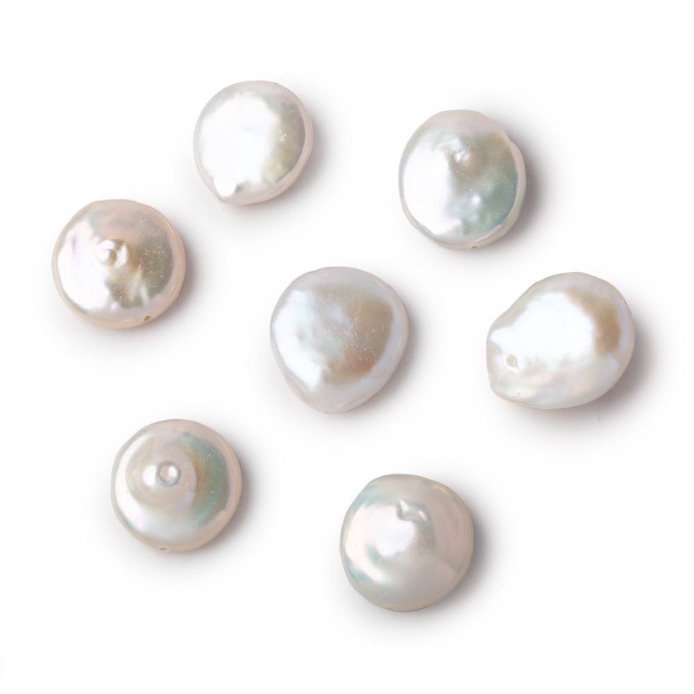 14mm Creamy White Coin Freshwater Pearl Focal 1 piece
