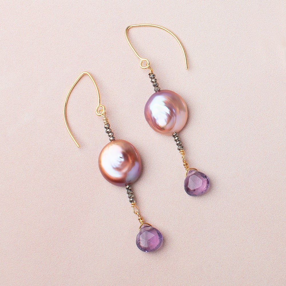 13-14mm Lilac Coin Freshwater Pearl Focal 1 piece