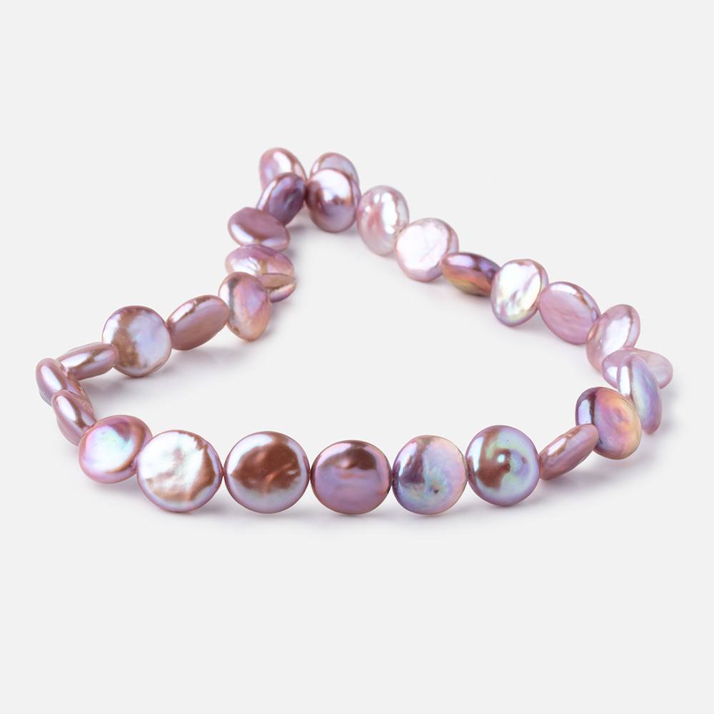 13-14mm Mauve Coin Freshwater Pearls 15.5 inch 28 pieces