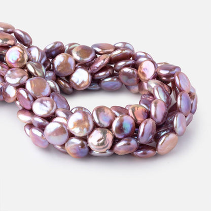 13-14mm Mauve Coin Freshwater Pearls 15.5 inch 28 pieces