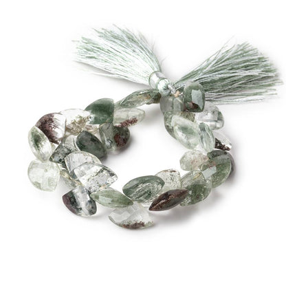 13-14mm Moss Quartz Faceted Fan Beads 5.5 inch 37 pieces