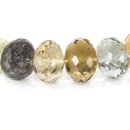 13-14mm Multi Gemstone Faceted Rondelle Beads 16 inches 42 pcs AAA Grade