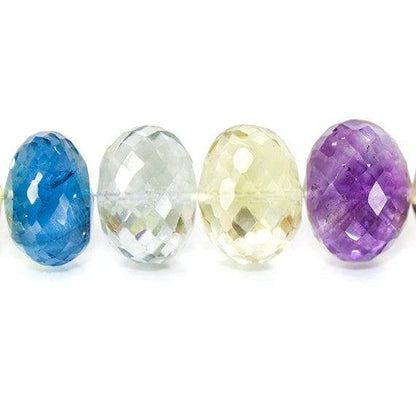 13-14mm Multi Gemstone Faceted Rondelle Beads 16 inches 42 pcs AAA Grade