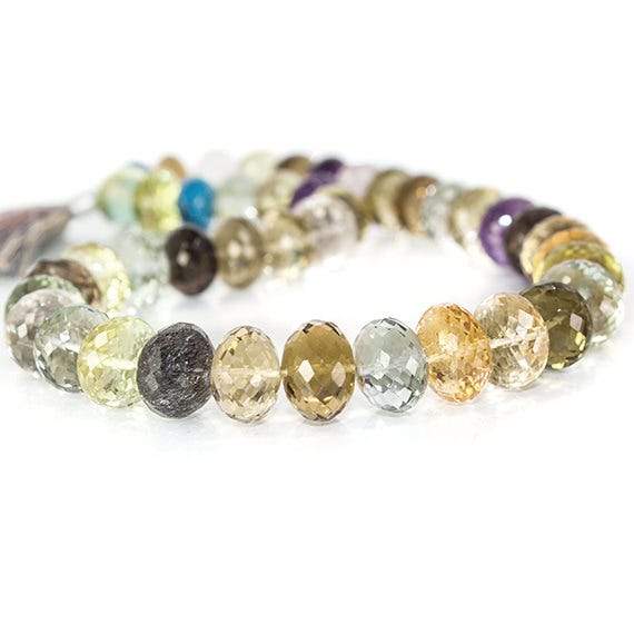 13-14mm Multi Gemstone Faceted Rondelle Beads 16 inches 42 pcs AAA Grade