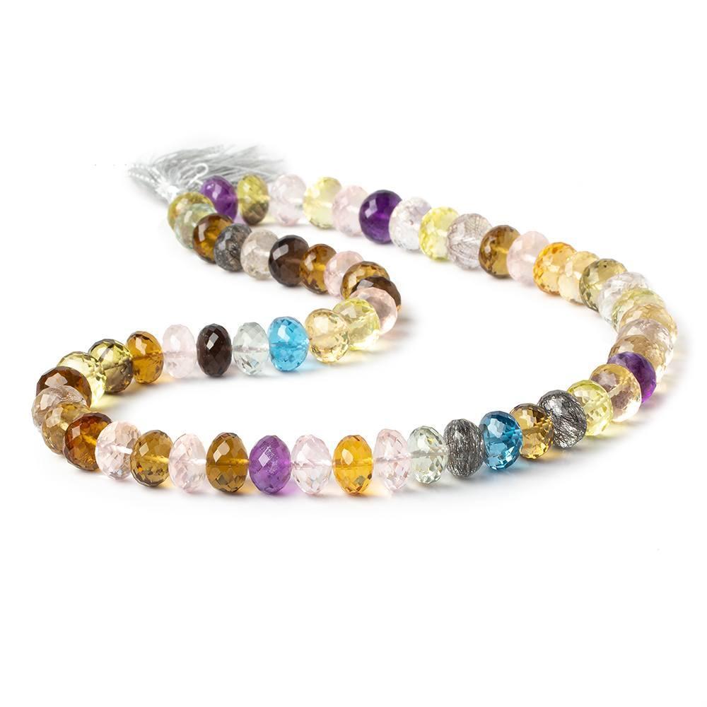 13-14mm Multi Gemstone Faceted Rondelle Beads 16 inches 42 pcs AAA Grade