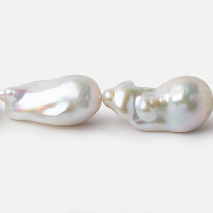 13--14mm White Ultra Baroque Freshwater Pearls 17 inch 17 pieces AA 0.8mm drill hole