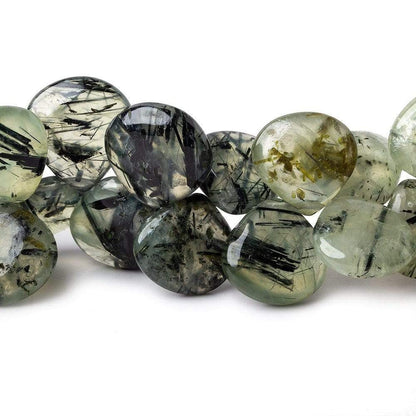 13-15mm Dendritic Prehnite Plain Heart Beads 7.5 inch 39 pieces