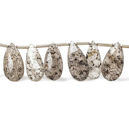 13-15mm Moss Quartz Pear Briolette 8 inch 26 pieces