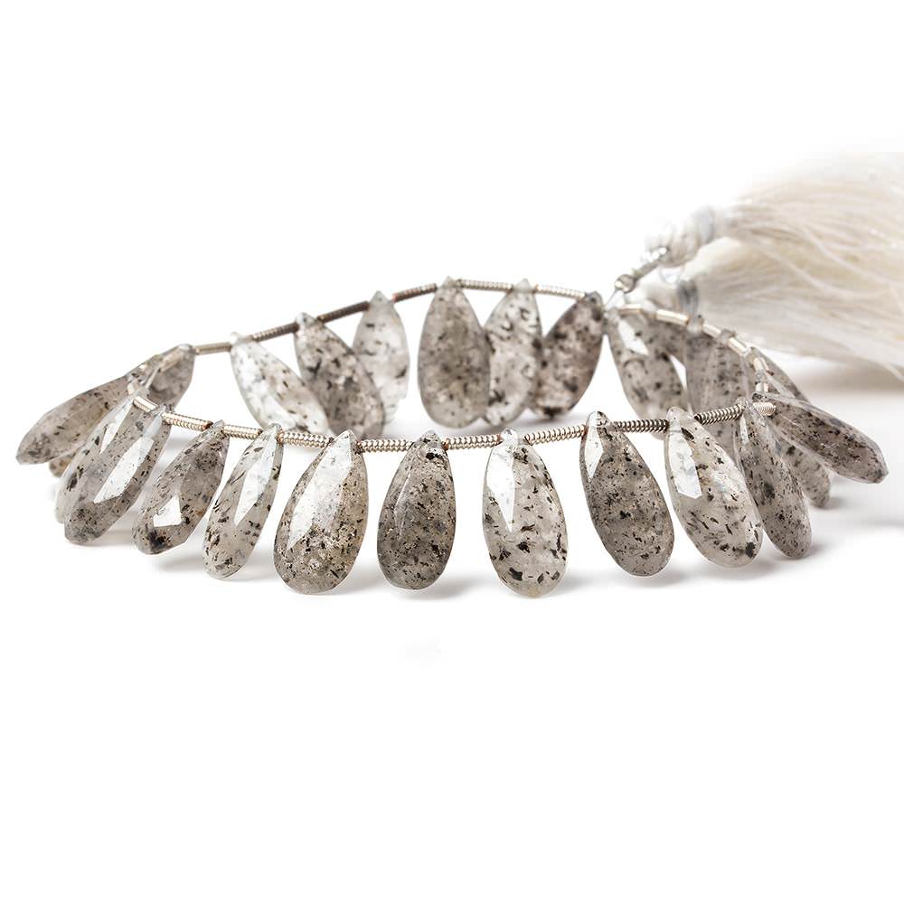 13-15mm Moss Quartz Pear Briolette 8 inch 26 pieces