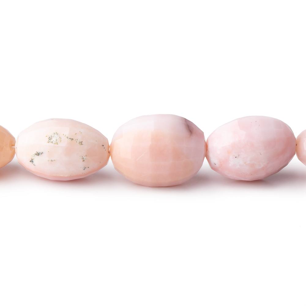 13-15mm Pink Peruvian Opal Faceted Oval Beads 14 inch 25 pieces