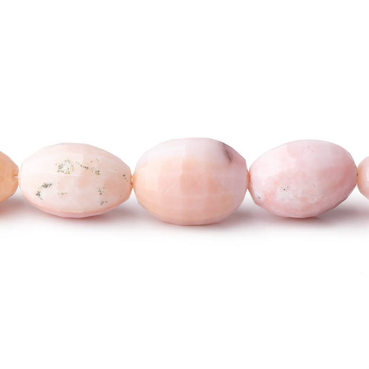 13-15mm Pink Peruvian Opal Faceted Oval Beads 14 inch 25 pieces