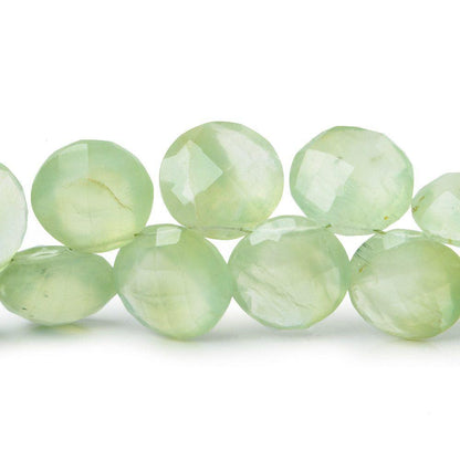 13-15mm Prehnite Top Drilled Faceted Coin Beads 8 inch 30 pieces