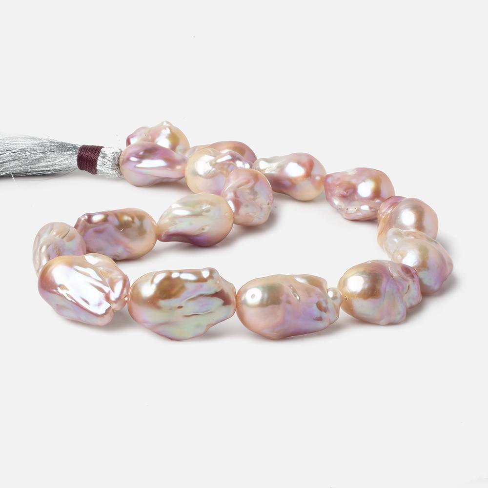 13-15mm Tonal Blush Pink Ultra Baroque Freshwater Pearls 16.5 inch 16 pieces AA 0.8mm drill hole