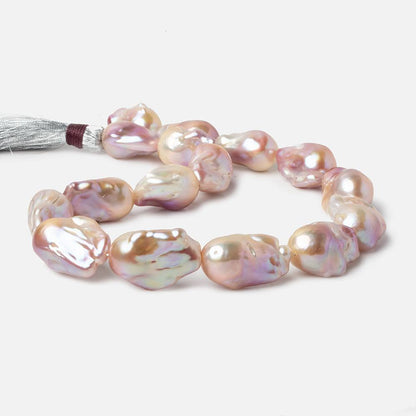 13-15mm Tonal Blush Pink Ultra Baroque Freshwater Pearls 16.5 inch 16 pieces AA 0.8mm drill hole