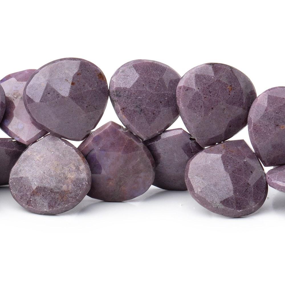 13-15mm Turkish Purple Jade Faceted Heart Beads 6.5 inch