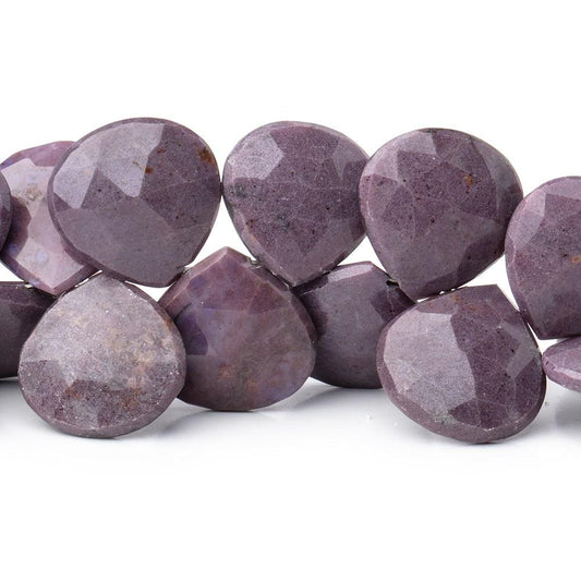 13-15mm Turkish Purple Jade Faceted Heart Beads 6.5 inch